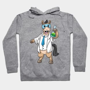 Horse as a chemist with goggles and test tube Hoodie